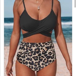 Beachsissi - leopard print high waisted bikini